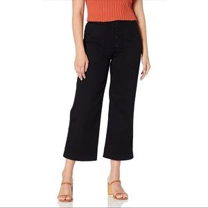 NWT. AG Etta High-Waisted Wide Leg Crop. Sz 25. Black.